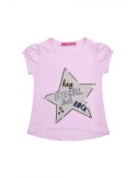 Tricou cu stea, roz deschis NDZ8109 - Magazin online - Boutique